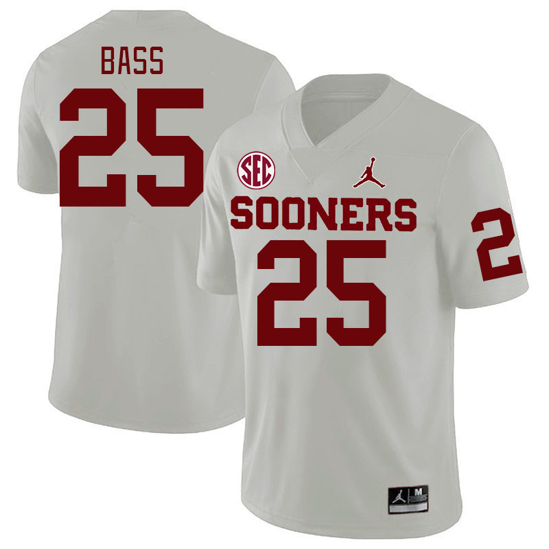 Men #25 Andy Bass Oklahoma Sooners 2024 SEC Conference College Football Jerseys-White